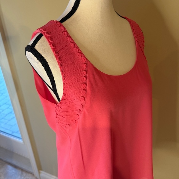 Naked Zebra Blouse Coral Sleeveless Lined Armpit Accents Flowy Women's Size M - Picture 7 of 12